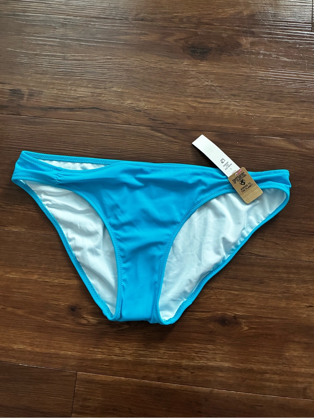 NWT PINK Victoria Secret Blue Bikini Bottoms Size Large